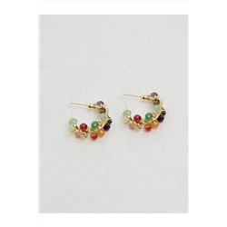 Серьги-кольца со смешанными камнями 23SX810099