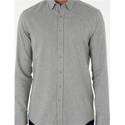 Open Khaki Slim Fit рубашка с длинным рукавом