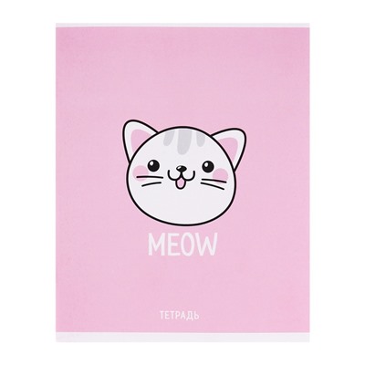 Тетрадь 48 листов в клетку, Calligrata Meow, обложка мелованный картон, МИКС