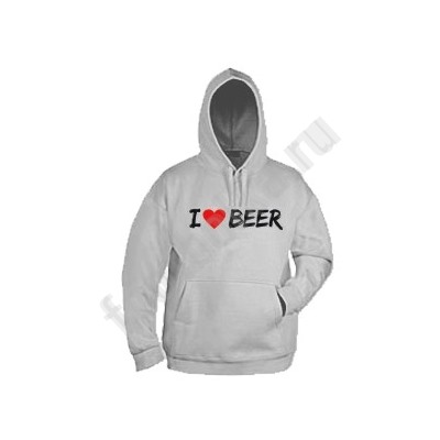 Толстовка с капюшоном "I love beer"
