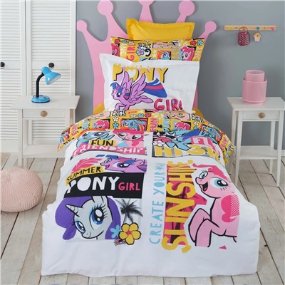 My Little Pony от Karaca Home Летний комплект из 100% хлопка с одним пододеяльником