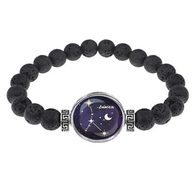 BSL-0315 Браслет из лавы 8мм Знаки Зодиака - Рак