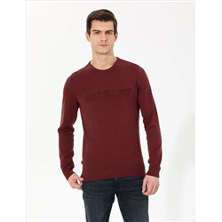 Bordeaux Slim Fit Bike Yaka Knitwear Свитер