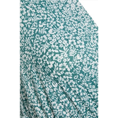 Зеленый v -v -neck цветочный рисунок вязание для большого размера платье TBBSS22EL1638