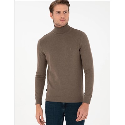 Vizon Melanj Slim Fit Fishman воротник Основной вязаный свитер