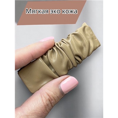Заколка Тик-так кожаная ТК12 4 шт