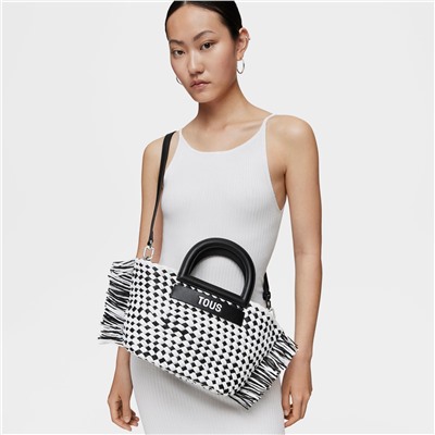 Bolso capazo Dora - negro y blanco