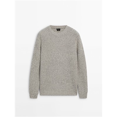 Jersey punto con algodón cuello redondo