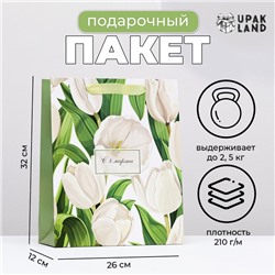Пакет ламинированный "С 8 марта", 26 х 32 х 12 см