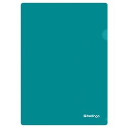 Папка-уголок Berlingo "Soft Touch", А4, 200мкм, софт-тач, бирюзовая