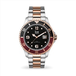 Conjunto de reloj + pulsera Ice Steel - plateado y color dorado rosa - Ø: 43 mm