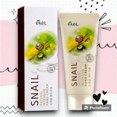 [EKEL] Интенсивный крем для рук с Муцином улитки Snail Natural Intensive Hand Cream, 100 мл