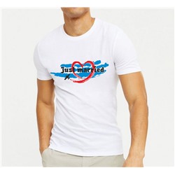 Мужская футболка "Just married" самолетик SALE