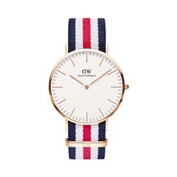 Reloj de cuarzo de poliéster Classic Canterbury 40 mm - Azul y dorado