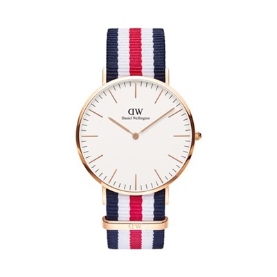 Reloj de cuarzo de poliéster Classic Canterbury 40 mm - Azul y dorado