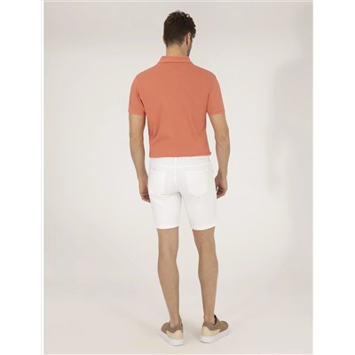 Ekru Slim Fit Jean Shorts