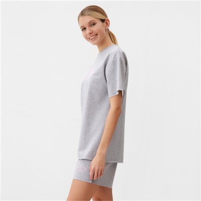 Комплект (футболка, шорты) женский MINAKU: SPORTY & STYLISH цвет светло-серый, р-р 42