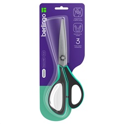 Ножницы Berlingo "Easycut 350", 21см, бирюзовые, эргономичные ручки, мягкие вставки, европодвес
