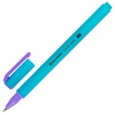 Ручка гелевая BRAUBERG "COLOR NEON", ЧЕРНАЯ, корпус ассорти, узел 0,5 мм, линия 0,35 мм, 144120