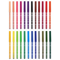Фломастеры BRAUBERG "PREMIUM", 24 цвета, КОРПУС С ПЕЧАТЬЮ, вентилируемый колпачок, ПВХ-упаковка с европодвесом, 151944