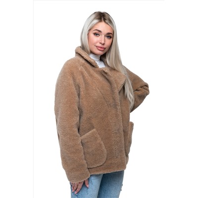 Пальто стильное из верблюжьей шерсти SHORT BARREL, цвет Camel, цвет КОРИЧНЕВЫЙ