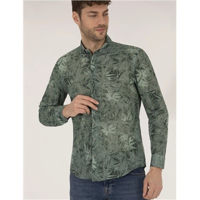 Haki Slim Fit рубашка с длинным рукавом
