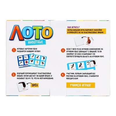 Лото «Мир животных» по методике Г. Домана, 1-4 игрока, 3+