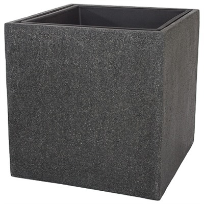 Кашпо Nobilis Marco "Rock2-grey Cube" (полистоун), 40х40хH40 см, с тех.горшком