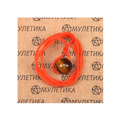 KN1-06 Оранжевая обережная нить с тигровым глазом