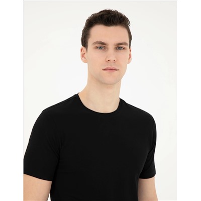 Black Slim Fit Basic T -For