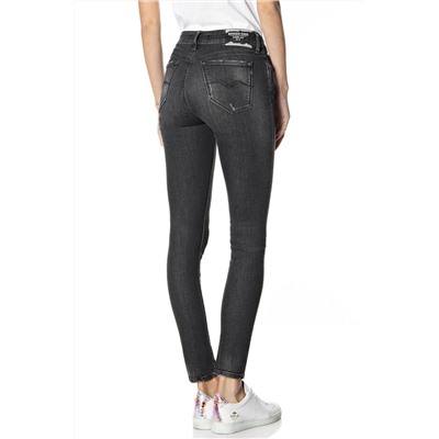 Vaquero skinny fit de tiro alto Luzien - Gris oscuro