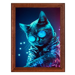 POSV-0399 Постер в рамке 17x23см Кот в очках