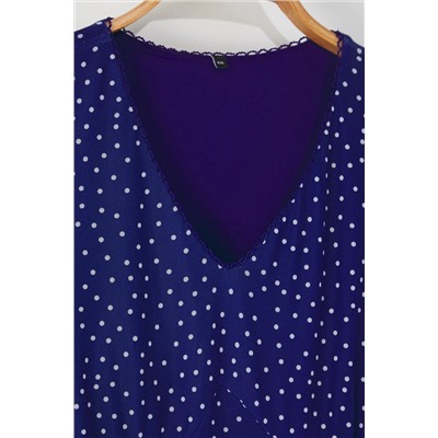 Синяя в горошек с принтом v -neck mini tulle вязание платье большого размера tbbss25ah00192
