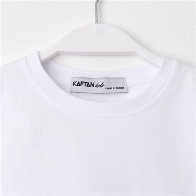 Футболка детская укороченная KAFTAN "Basic line", р. 34 (122-128 см), белый