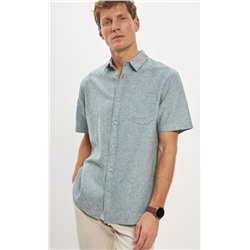 Рубашка к/р лен Р411-04100 olive