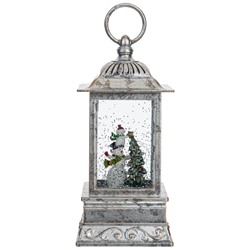 Изделие декоративное "Фонарь" (подсвет, вьюга, 3хАА н/п), L10 W10 H27 см