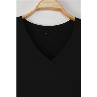 Black Fort Fit v Yaka Большого размера футболка TBBSS25BF00062