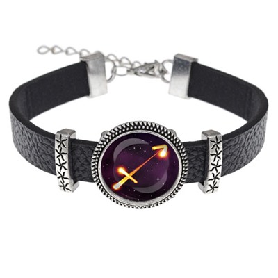 BSK2-0332 Кожаный браслет Знаки Зодиака - Стрелец