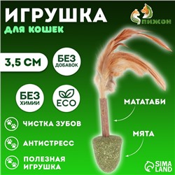Игрушка-неваляшка для кошек "Юла" из прессованной кошачьей мяты и мататаби, 3,5 см