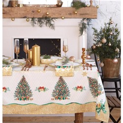 Скатерть новогодняя "Этель" "Golden Christmas" Скатерть новогодняя 150*110 +/-3см с ГМВО, 100%хл, 190г/м2