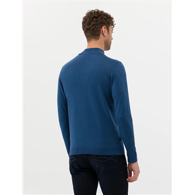 Indigo Melanj Slim Fit Half Fisherman воротник Основной вязаный свитер