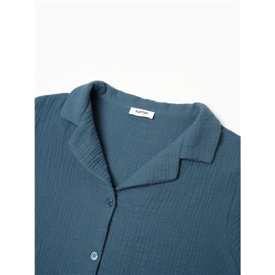 Комплект домашний женский (рубашка, шорты) KAFTAN Basic размер 44-46, синий