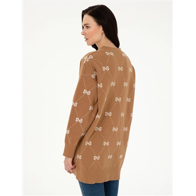 Camel Comfort Fit Triko Cardigan