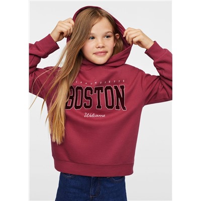 Sudadera capucha mensaje -  Niña | MANGO OUTLET España