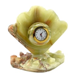 Часы из оникса ракушка "Морской бриз" 65*90*105мм