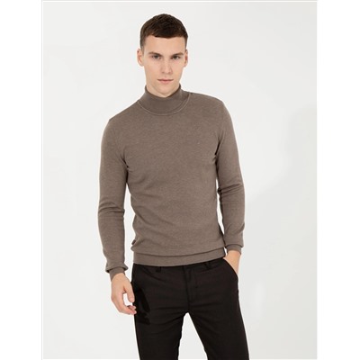 Vizon Melanj Slim Fit Fishman воротник Основной вязаный свитер