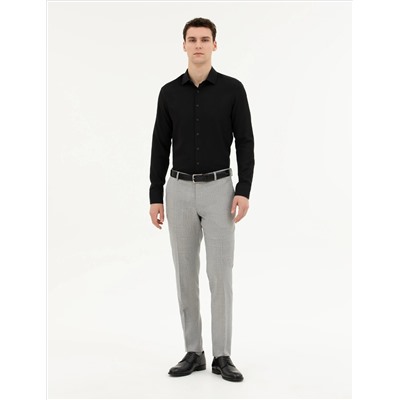 Black Slim Fit рубашка с длинным рукавом