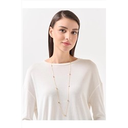 Стильное колье с двойной цепочкой и фигуркой золотого слитка 22K12NECKLACE014