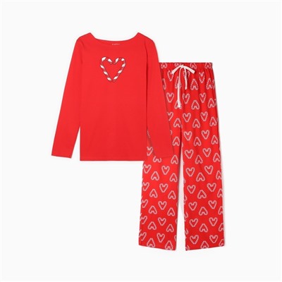 Пижама женская (лонгслив и брюки) KAFTAN "Love" размер 52-54