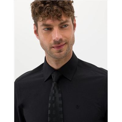 Black Slim Fit Basic рубашка с длинным рукавом
